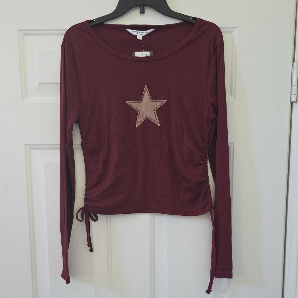 Grayson Threads Maroon Star Long Sleeve Tee